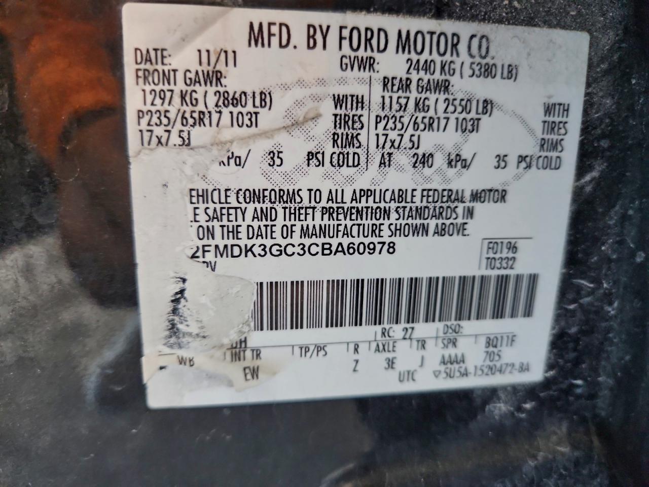 2012 FORD EDGE SE photo 23