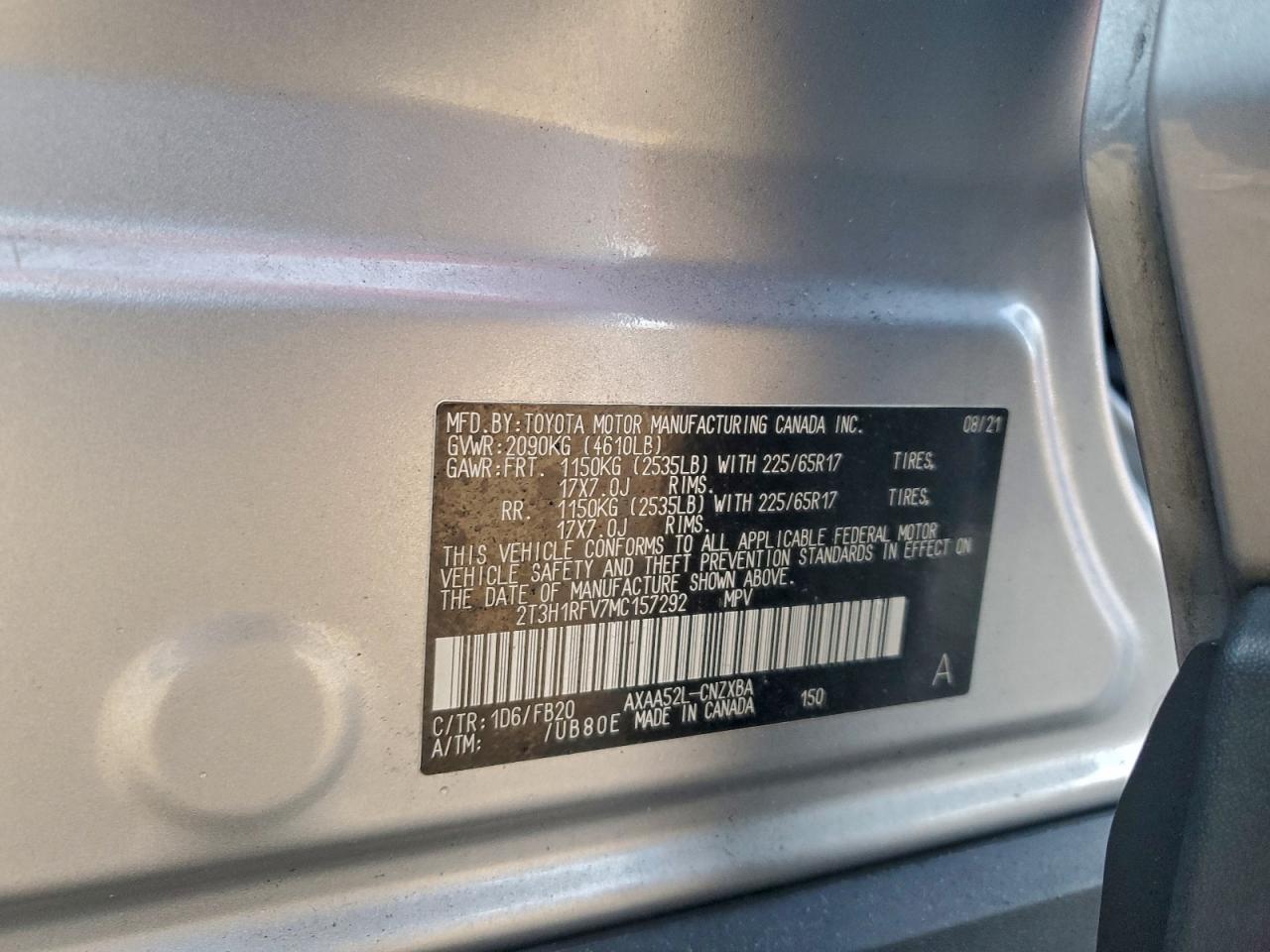2021 TOYOTA RAV4 LE photo 13