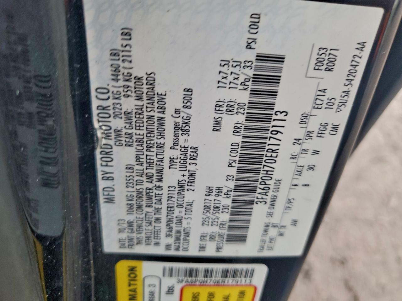 2014 FORD FUSION SE photo 23
