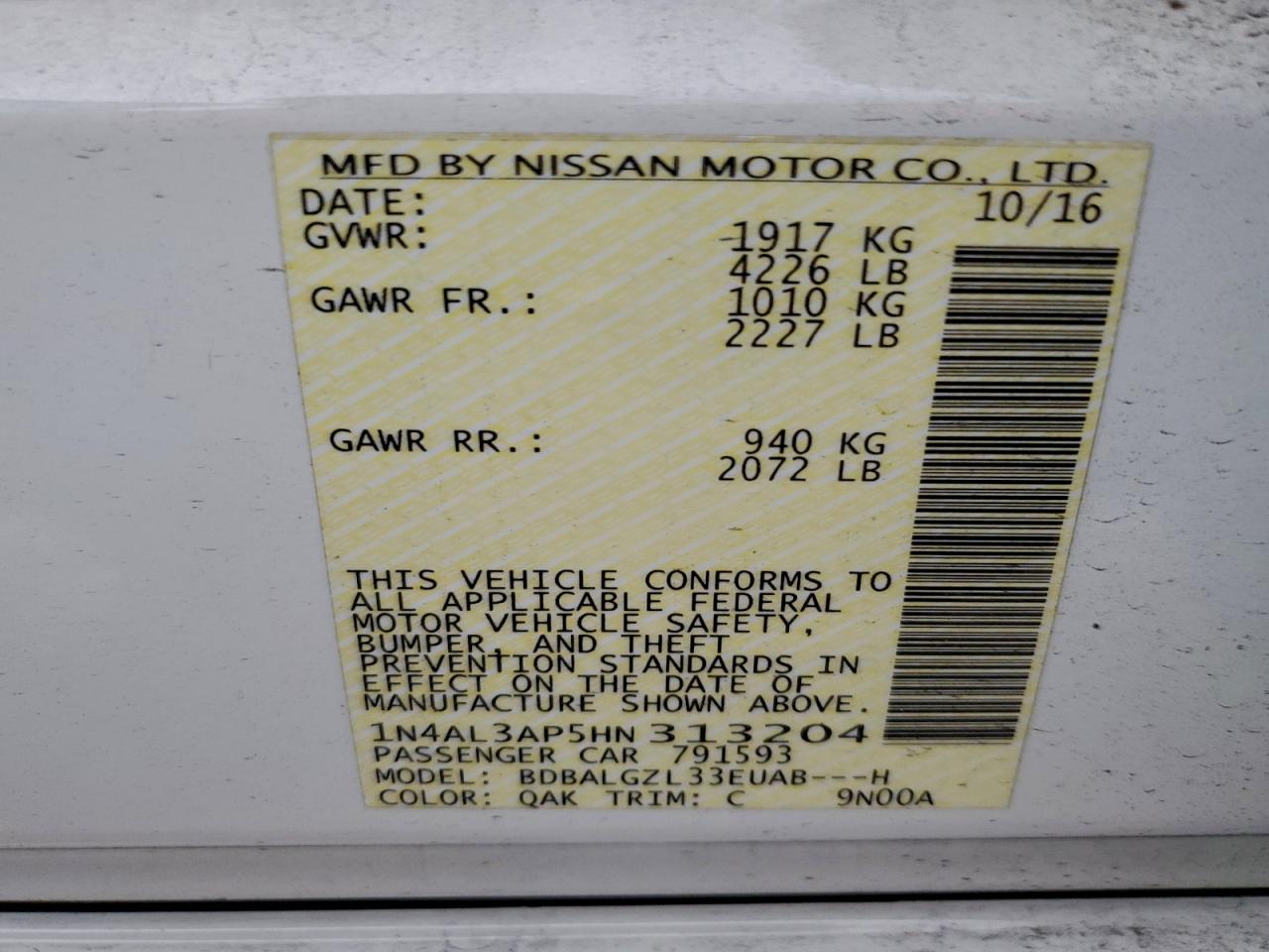 2017 NISSAN ALTIMA 2.5 photo 25