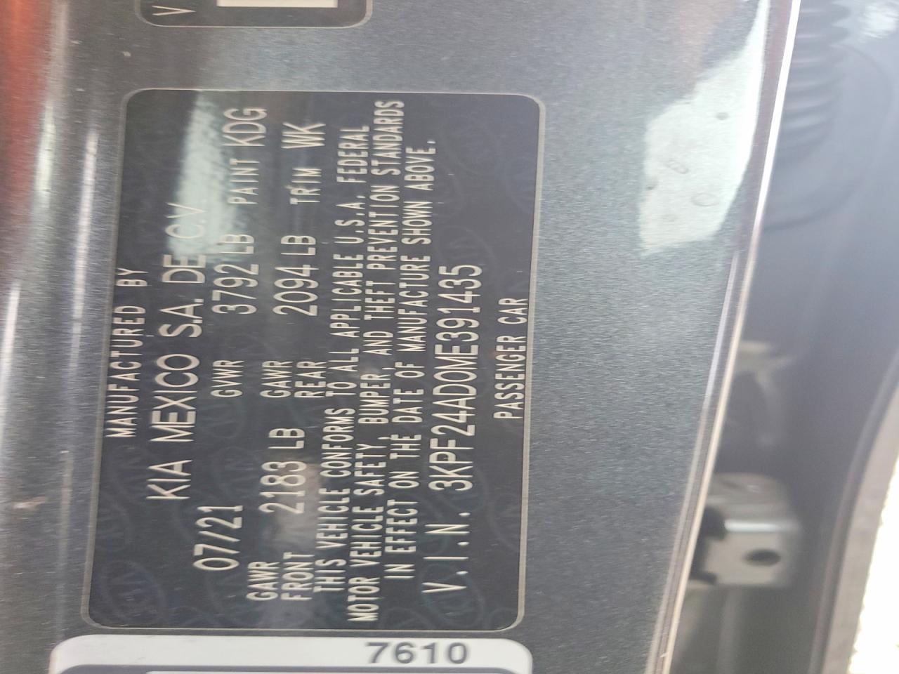 2021 KIA FORTE FE photo 12