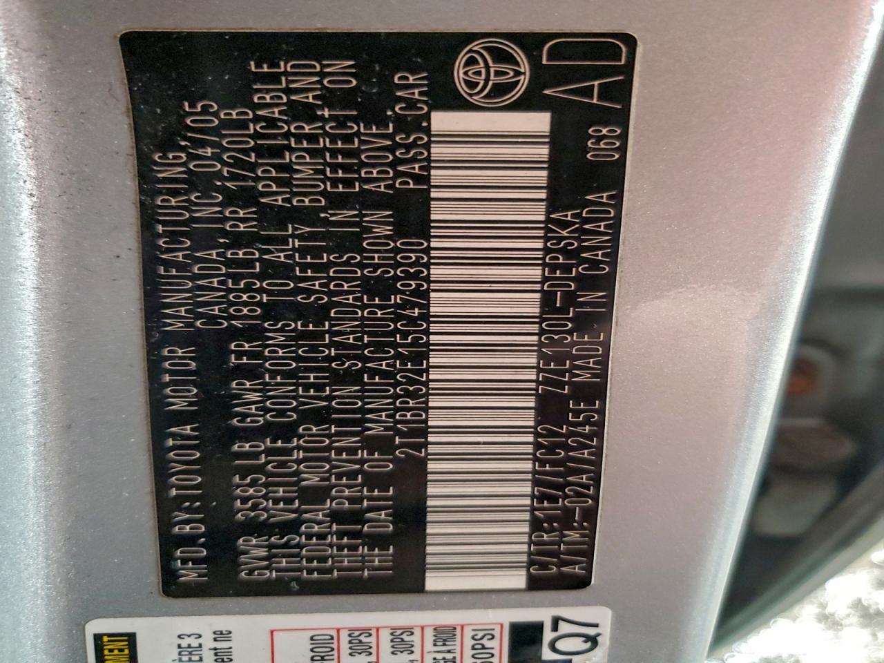 2005 TOYOTA COROLLA CE photo 23