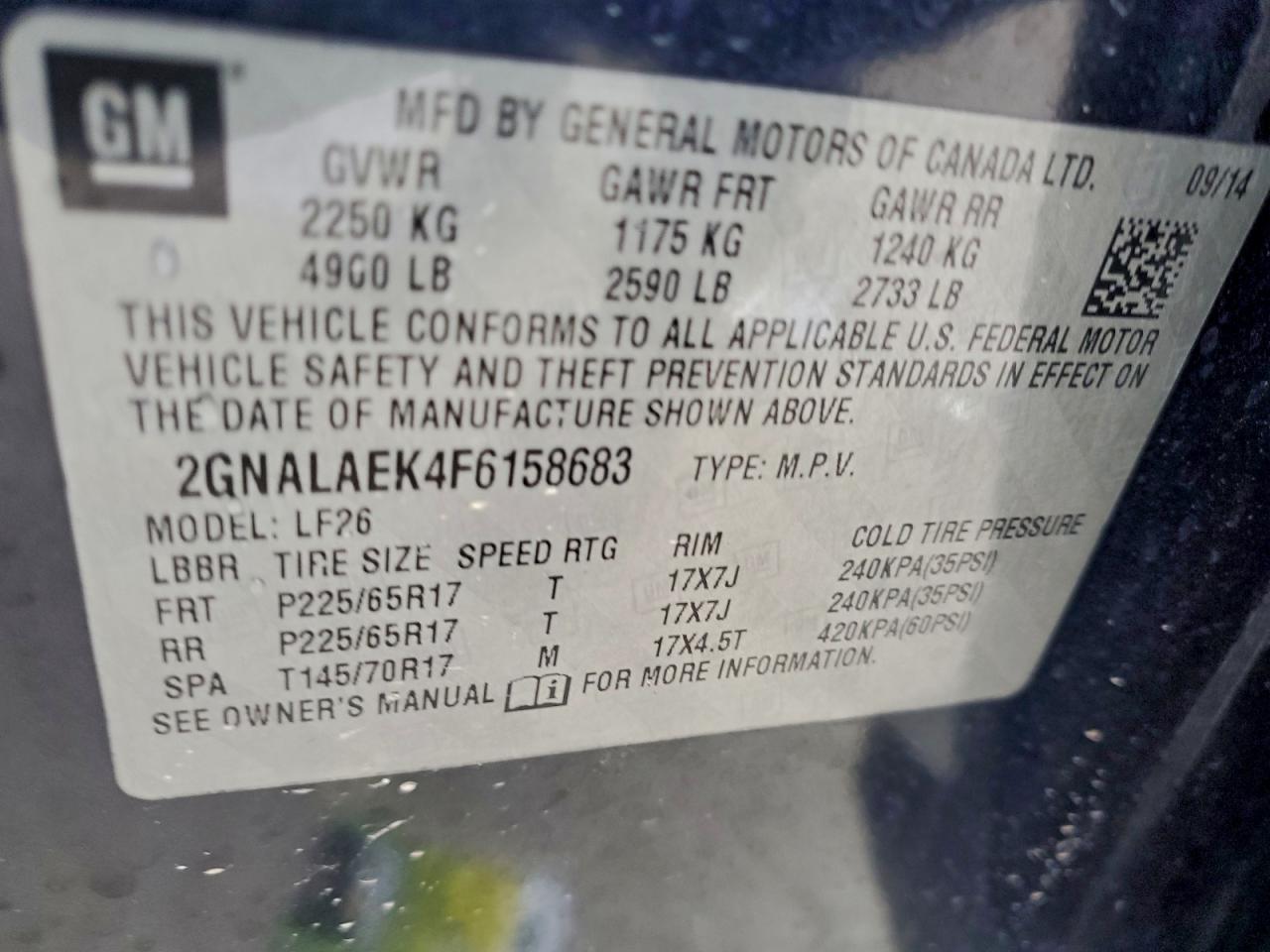 2015 CHEVROLET EQUINOX LS photo 37