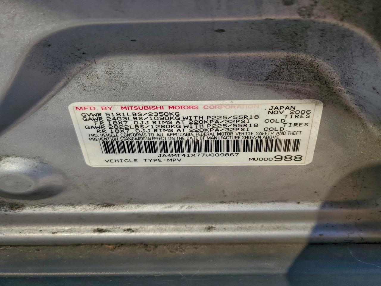 2007 MITSUBISHI OUTLANDER XLS photo 25