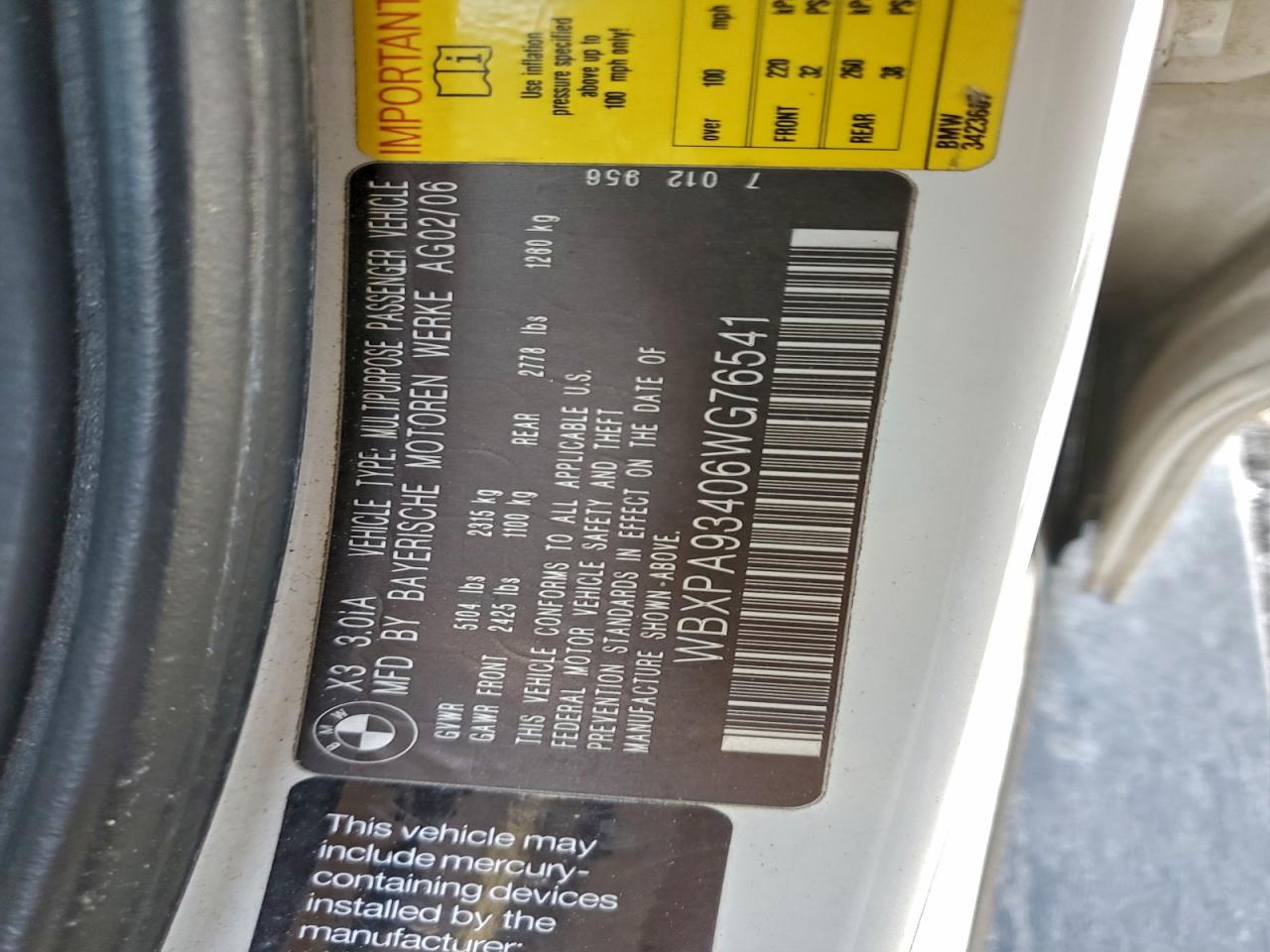 2006 BMW X3 3.0I photo 12