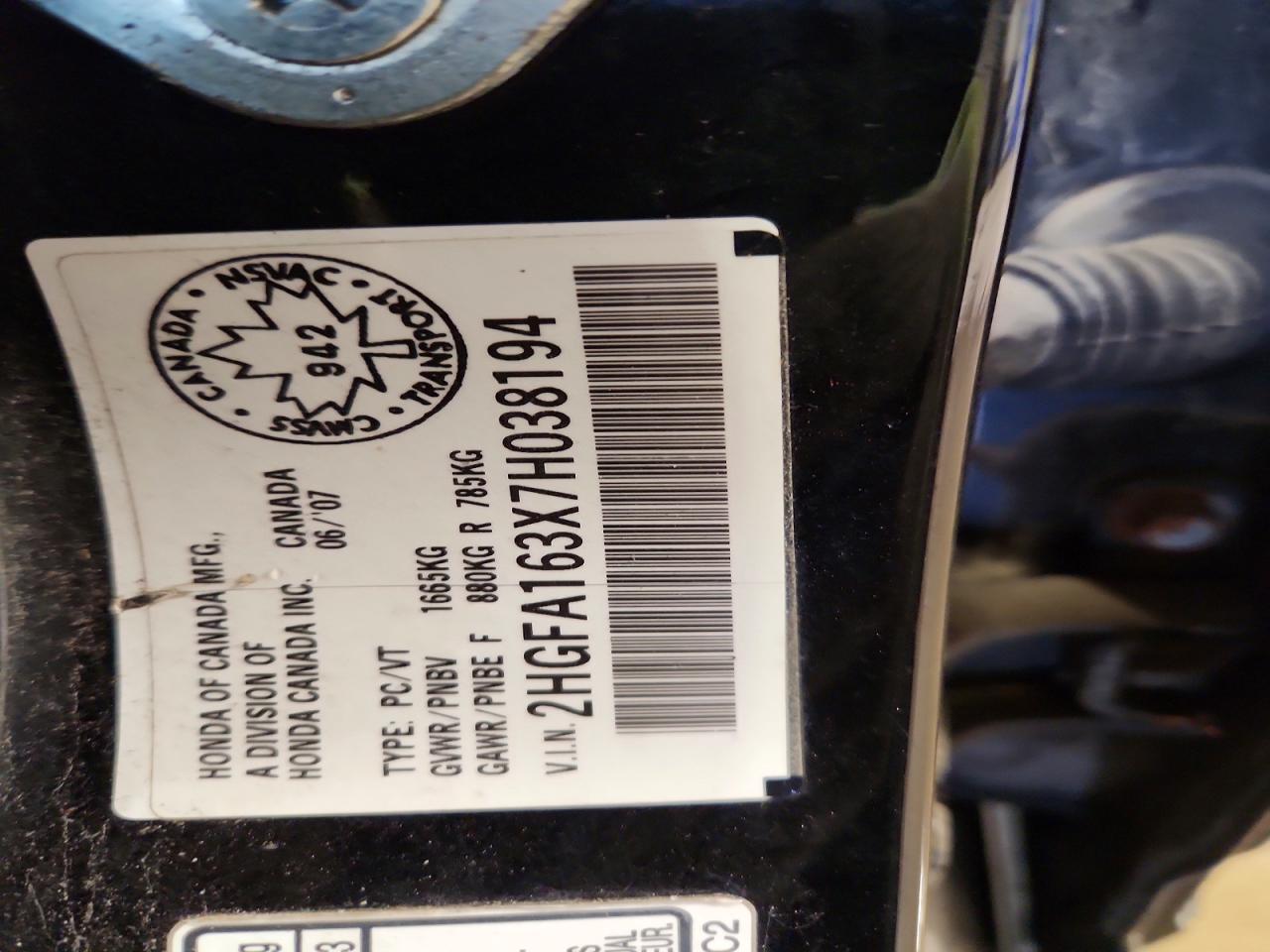 2007 HONDA CIVIC DX photo 34