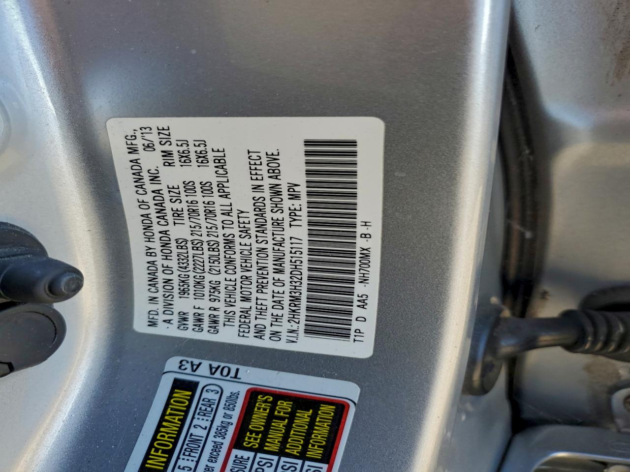 2013 HONDA CR-V LX photo 12