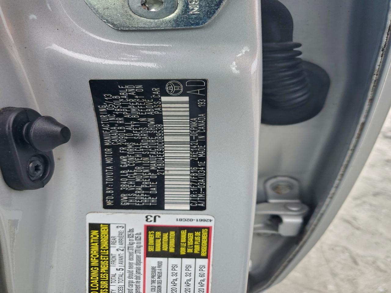 2013 TOYOTA COROLLA BASE photo 12