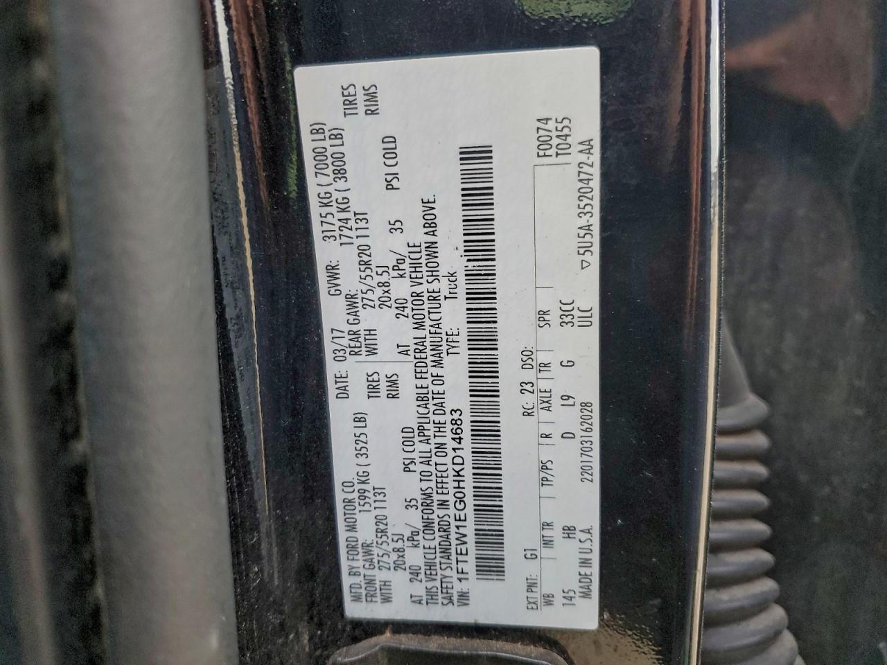 2017 FORD F150 SUPERCREW photo 12