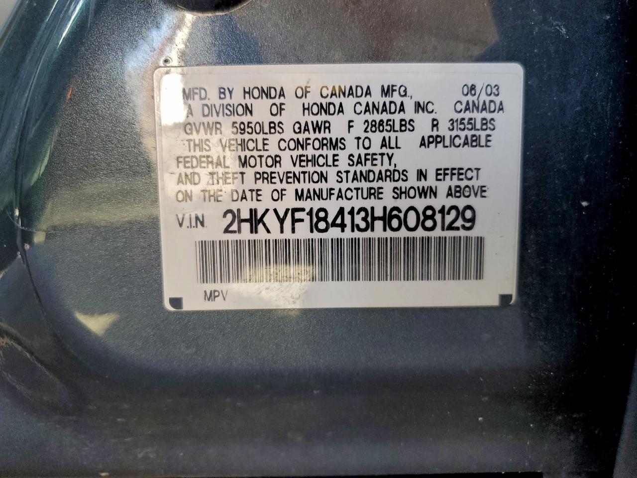 2003 HONDA PILOT EX photo 34