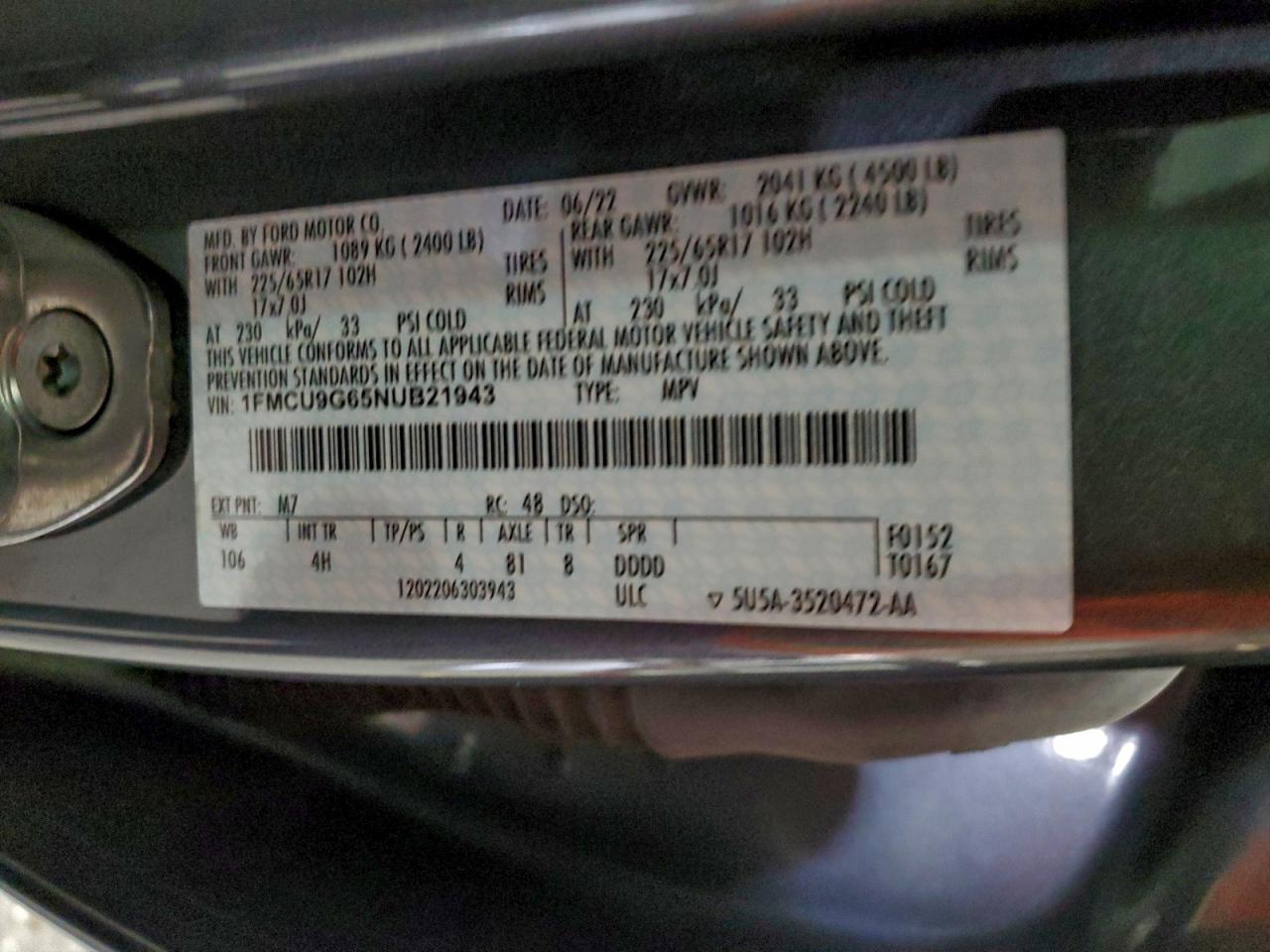 2022 FORD ESCAPE SE photo 49