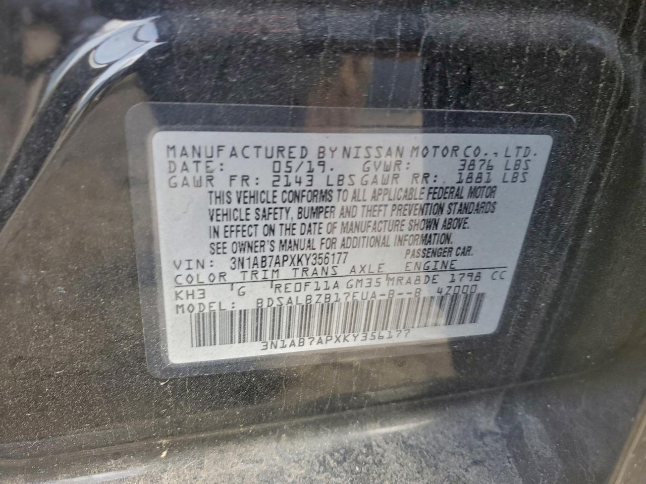 2019 NISSAN SENTRA S photo 12