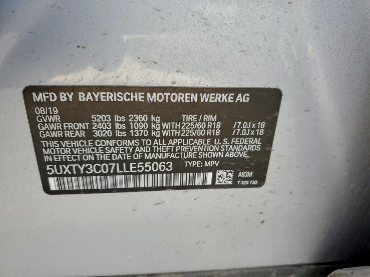 2020 BMW X3 SDRIVE30I photo 12
