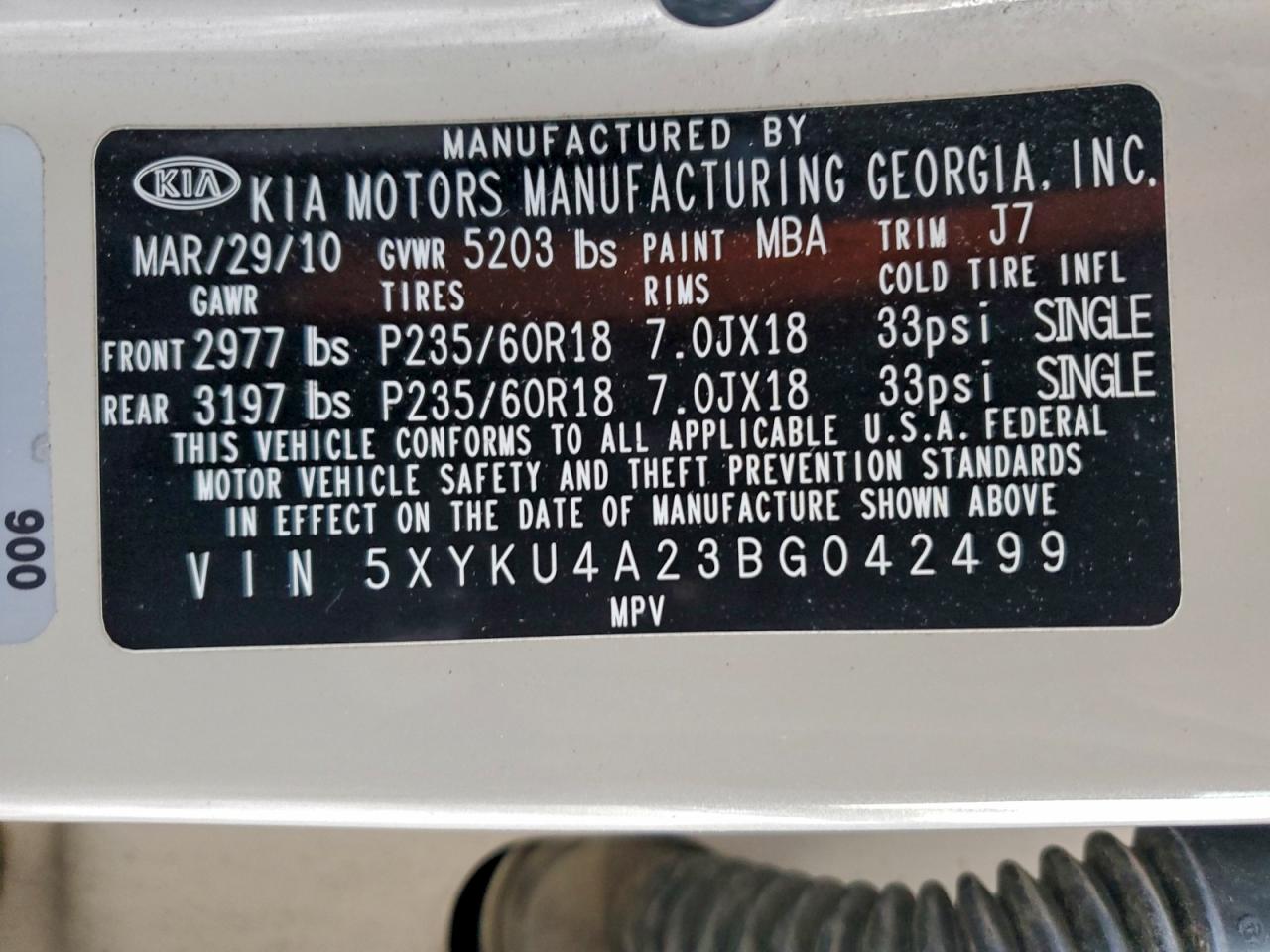 2011 KIA SORENTO EX photo 13