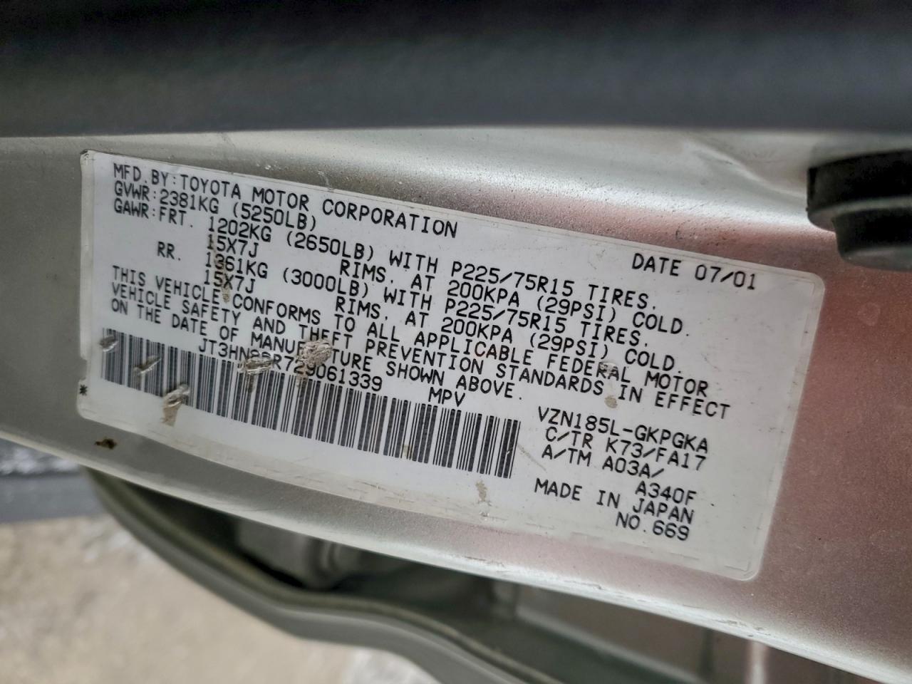2002 TOYOTA 4RUNNER SR5 photo 37