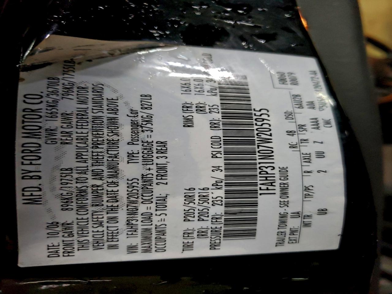2007 FORD FOCUS ZX3 photo 23