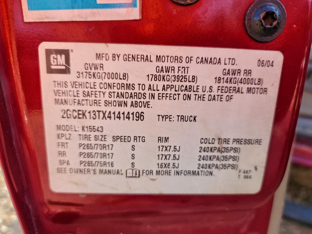 2004 CHEVROLET SILVERADO K1500 photo 12
