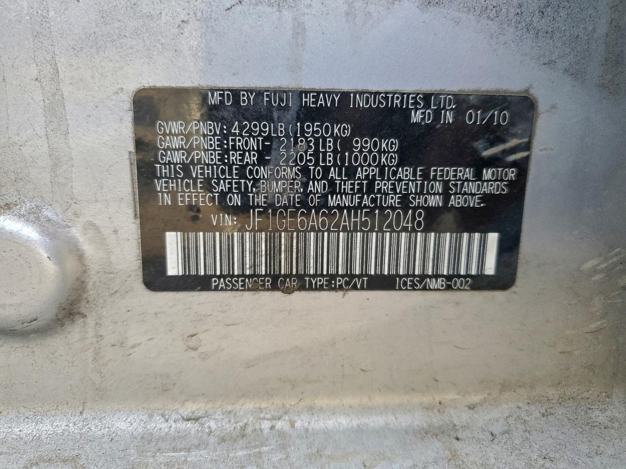 2010 SUBARU IMPREZA 2.5I photo 49