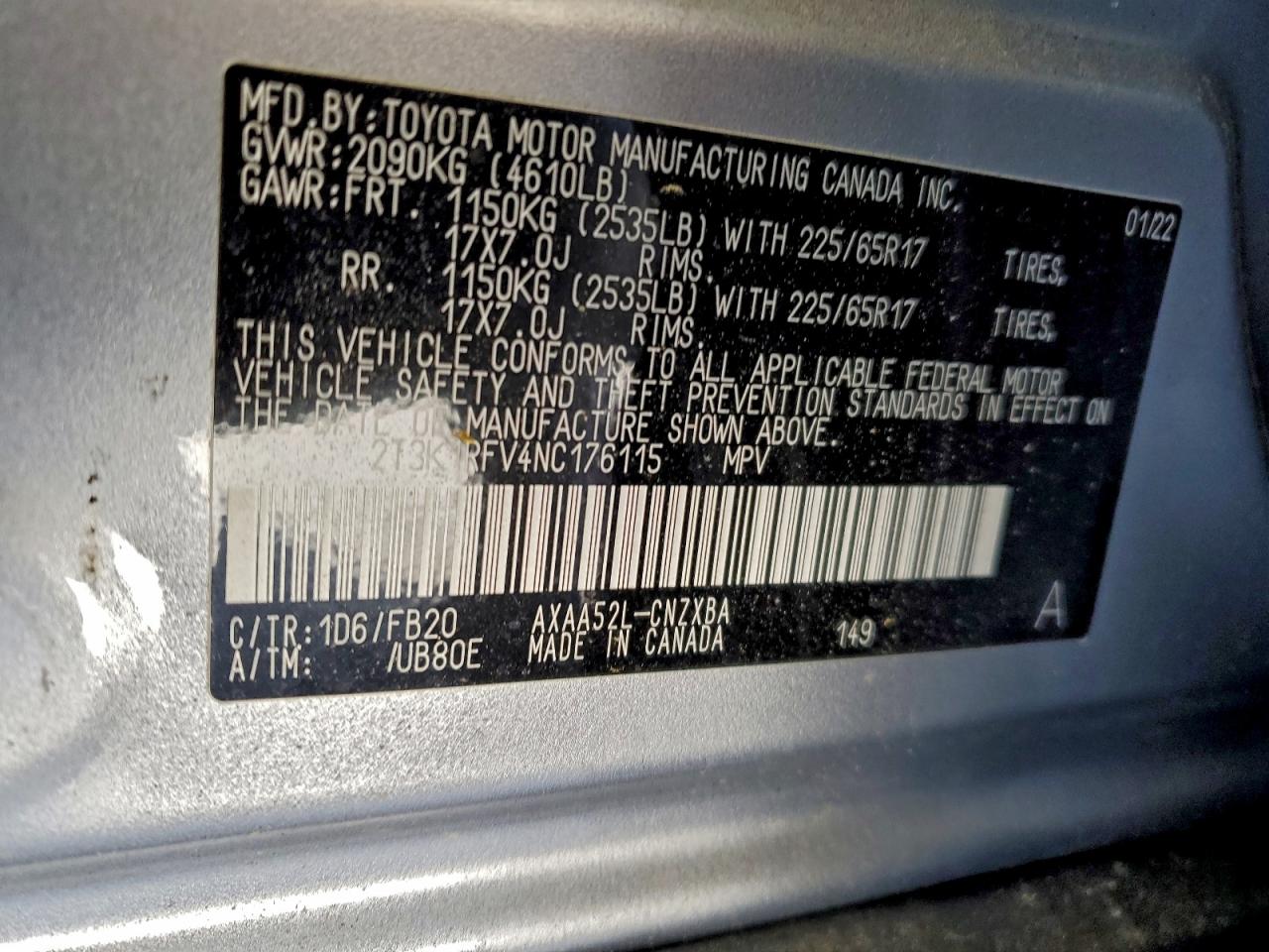 2022 TOYOTA RAV4 LE photo 25