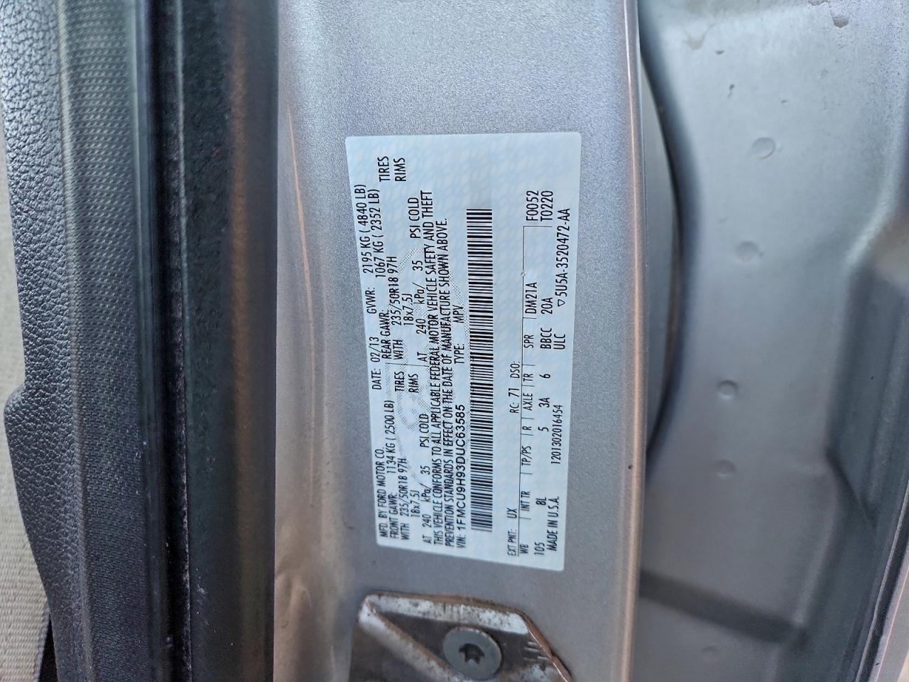 2013 FORD ESCAPE SEL photo 13