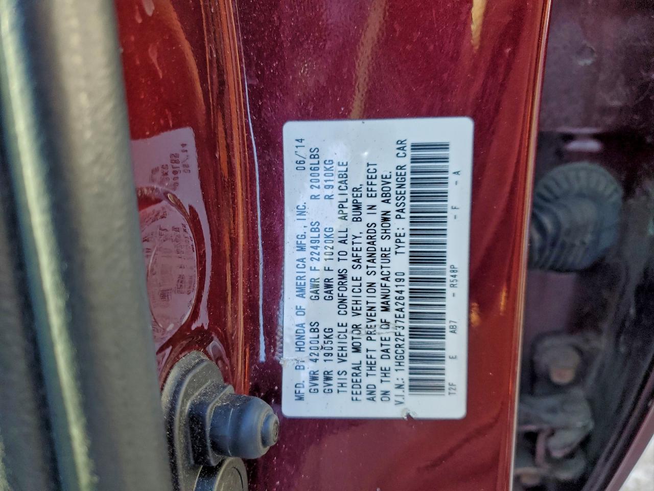 2014 HONDA ACCORD LX photo 34
