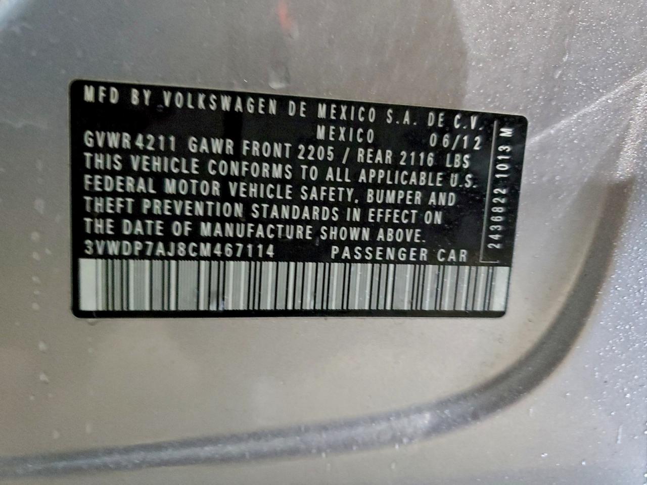 2012 VOLKSWAGEN JETTA SE photo 13