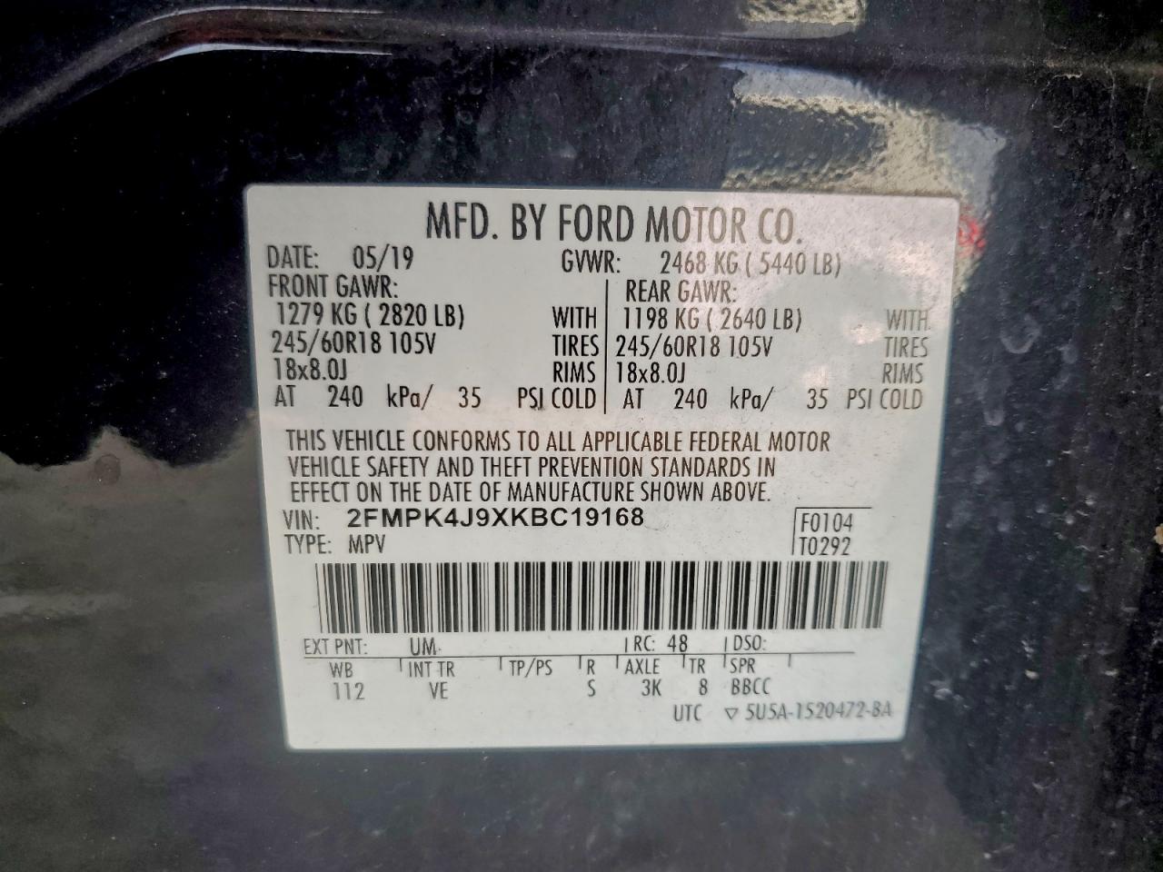 2019 FORD EDGE SEL photo 13