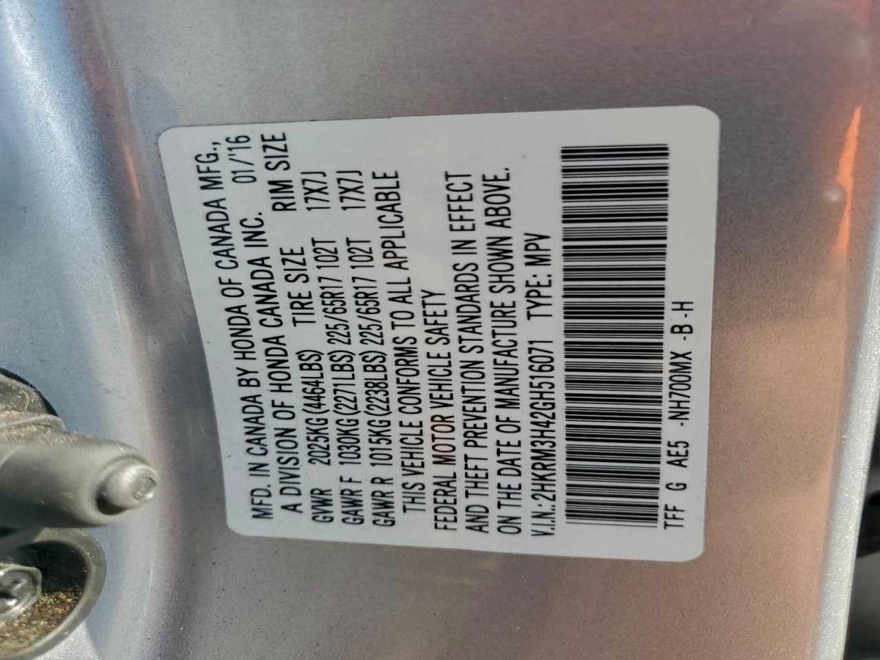 2016 HONDA CR-V SE photo 37