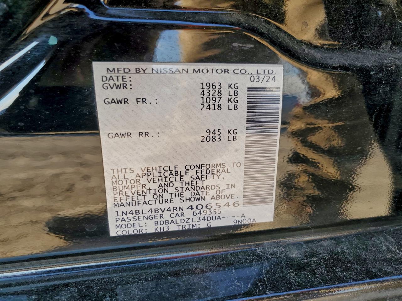 2024 NISSAN ALTIMA S photo 12