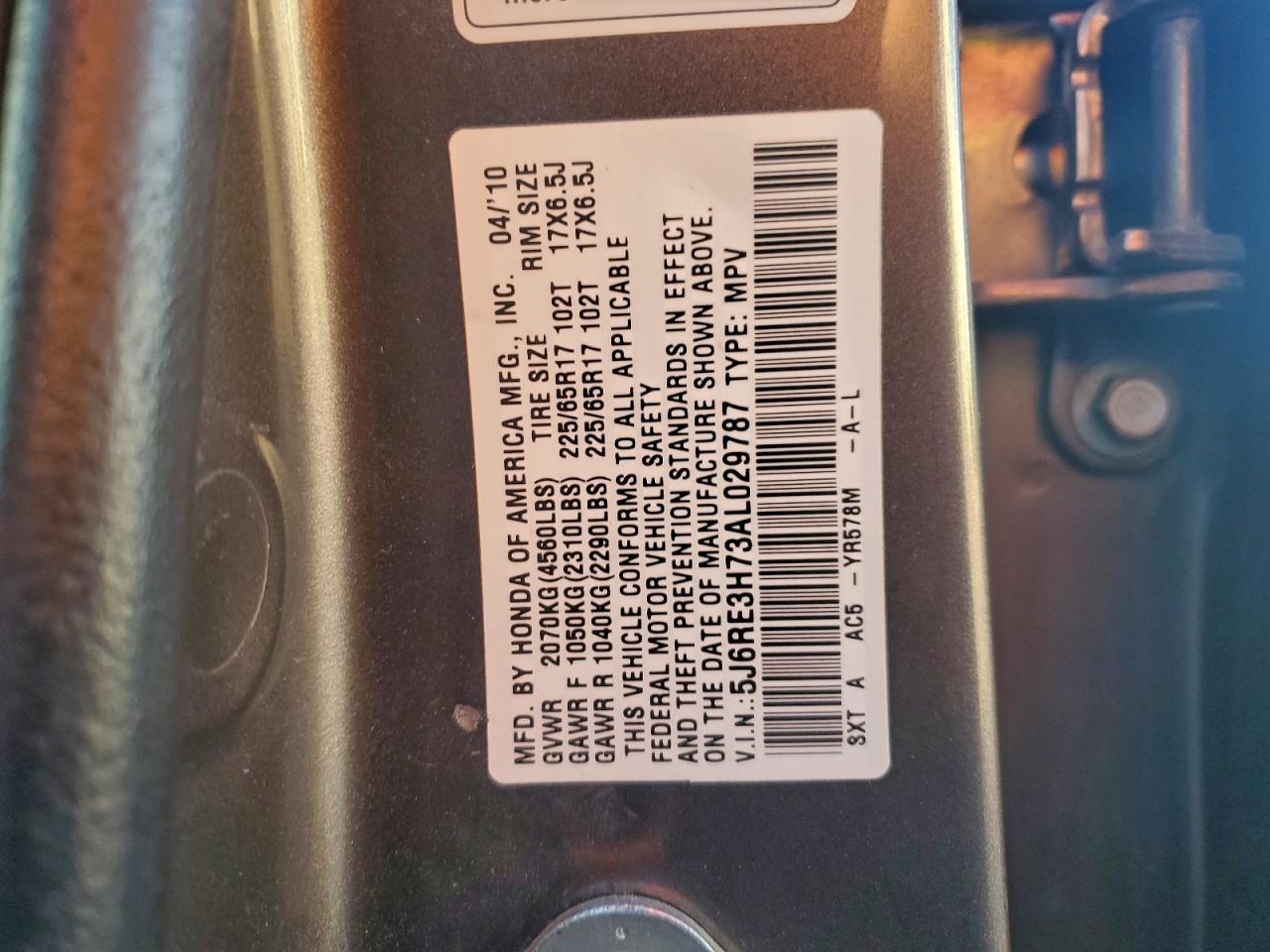 2010 HONDA CR-V EXL photo 40