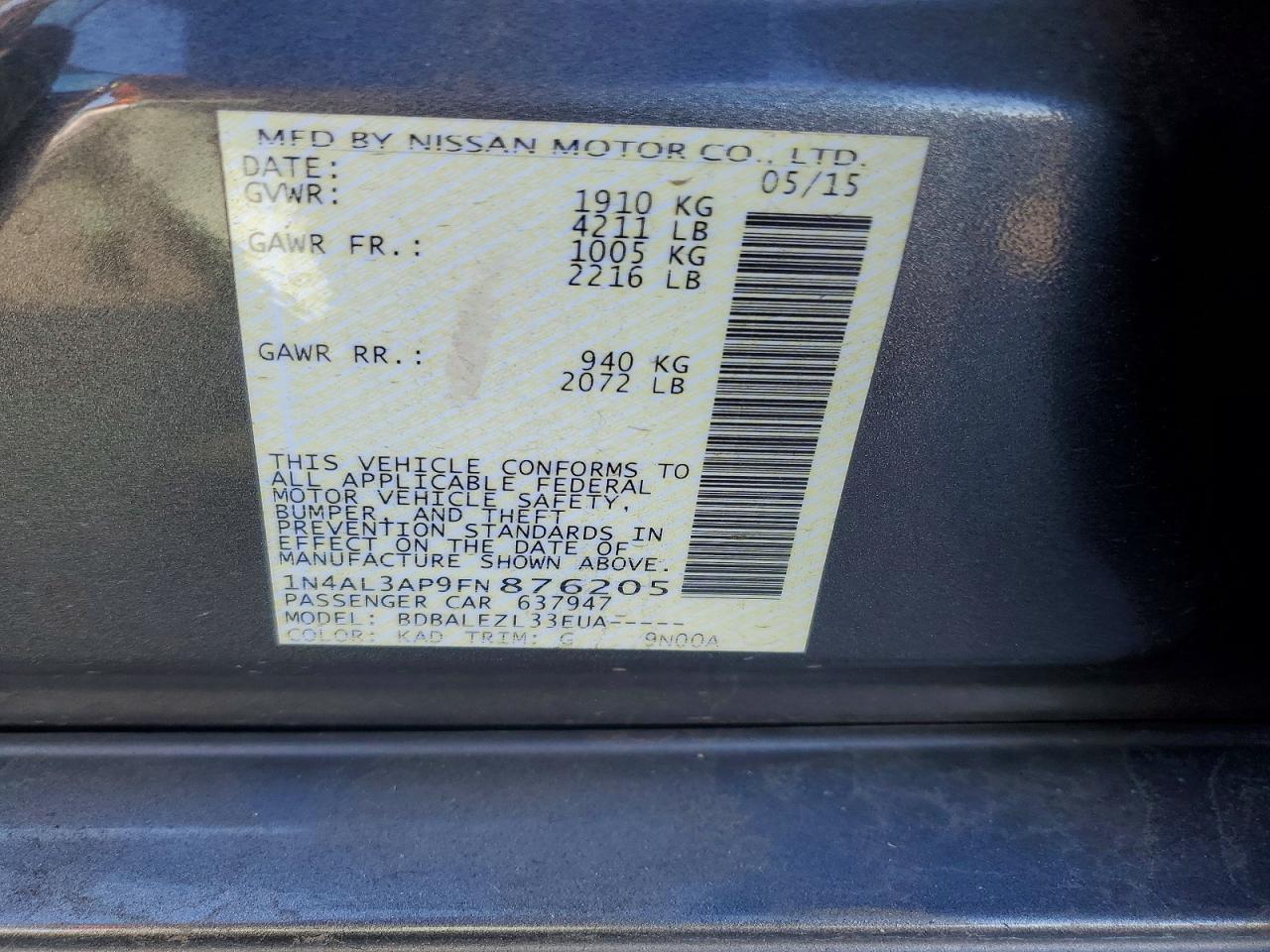 2015 NISSAN ALTIMA 2.5 photo 34