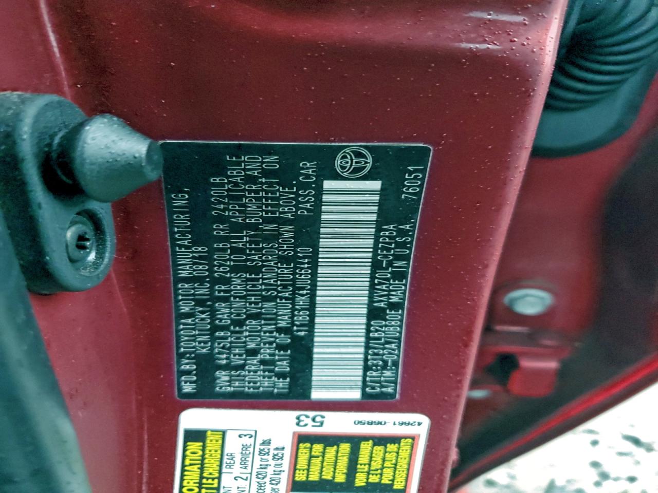 2018 TOYOTA CAMRY XSE photo 37