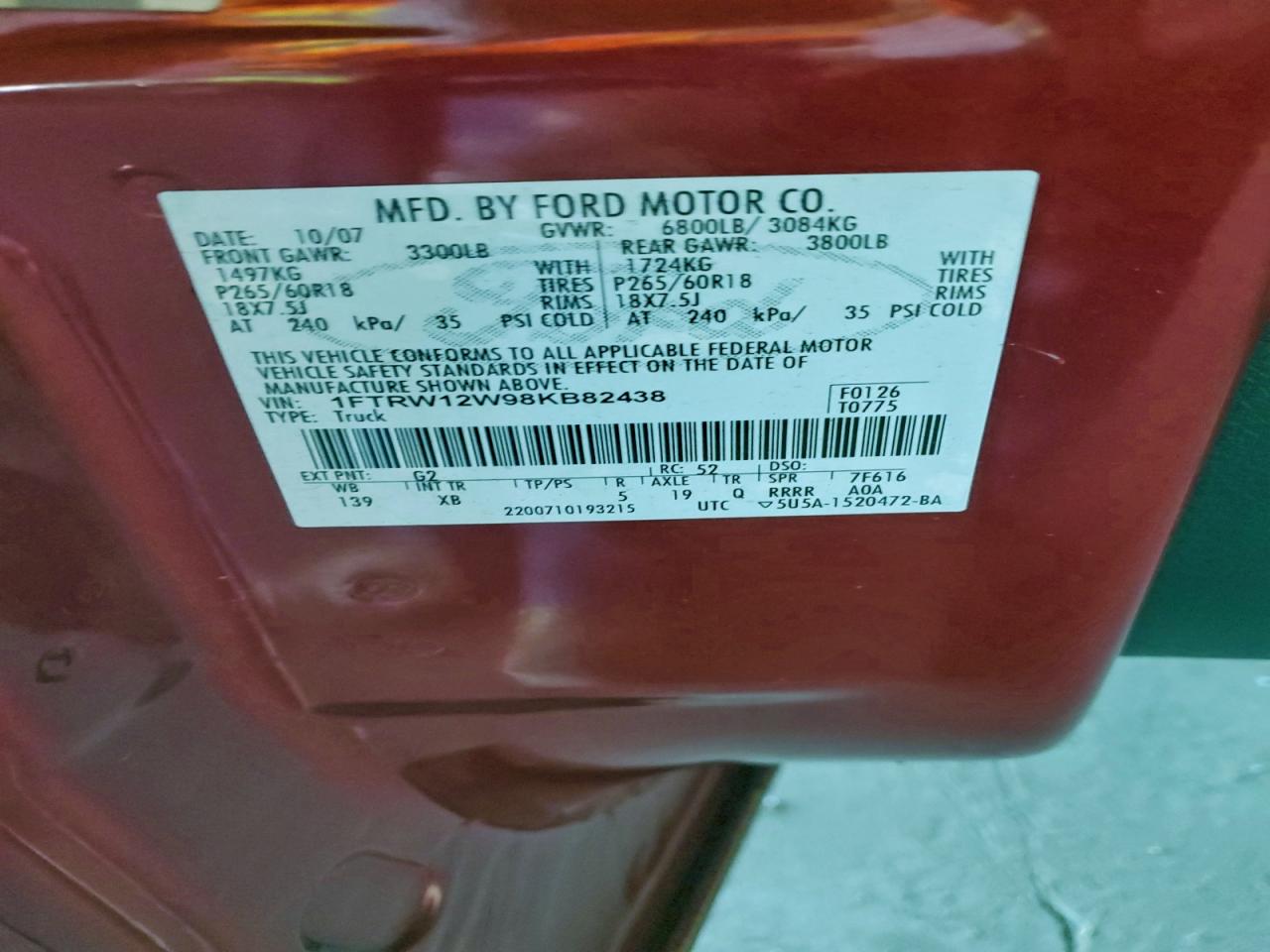 2008 FORD F150 SUPERCREW photo 12