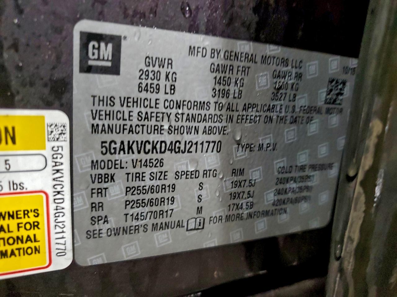 2016 BUICK ENCLAVE photo 14