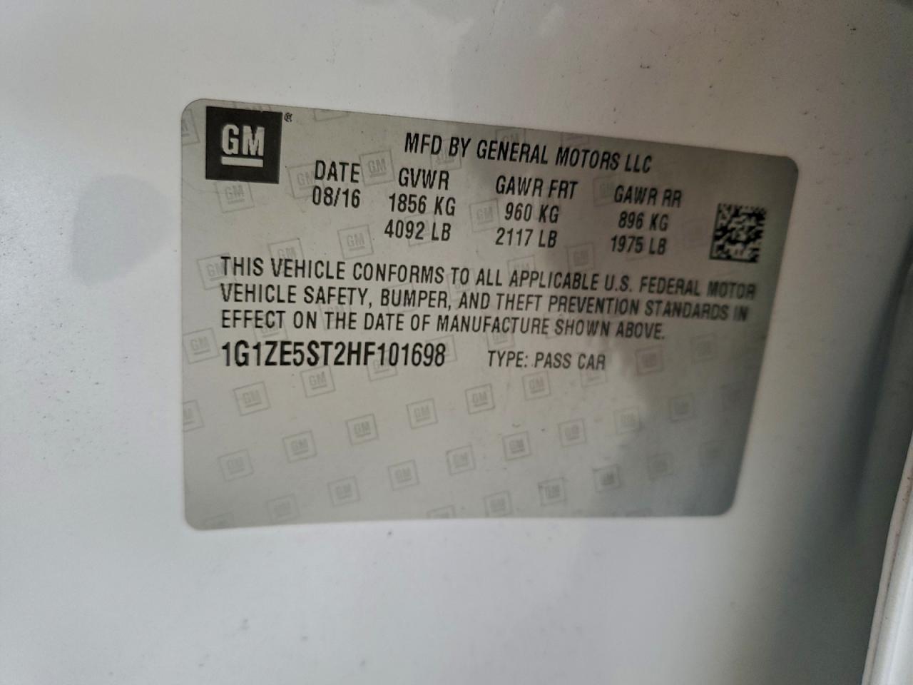 2017 CHEVROLET MALIBU LT photo 12