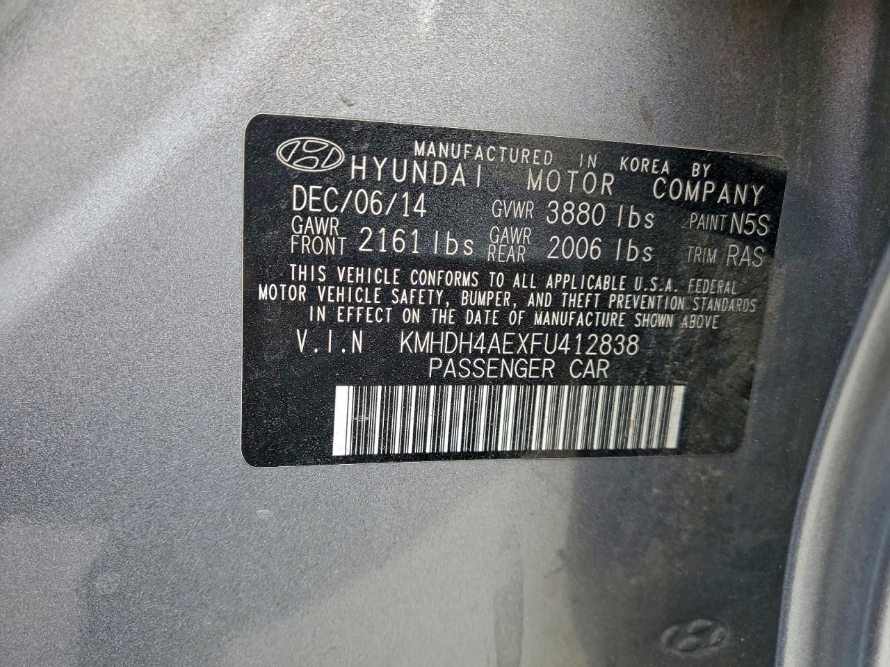 2015 HYUNDAI ELANTRA SE photo 23