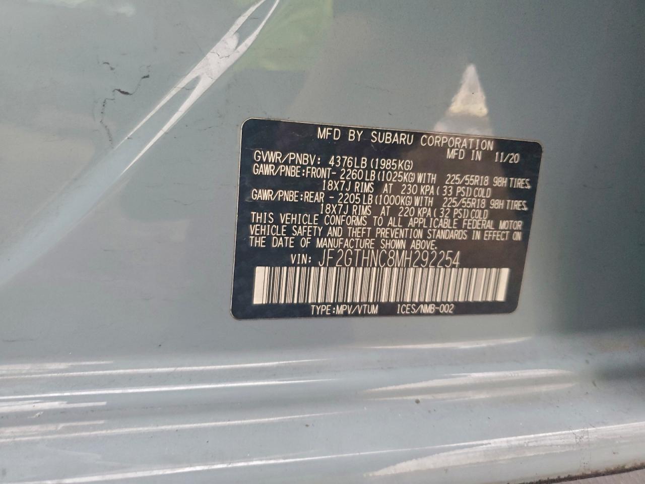 2021 SUBARU CROSSTREK LIMITED photo 12