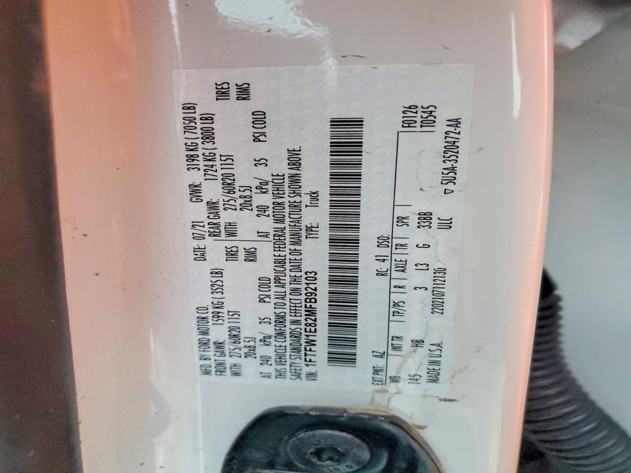 2021 FORD F150 SUPERCREW photo 12