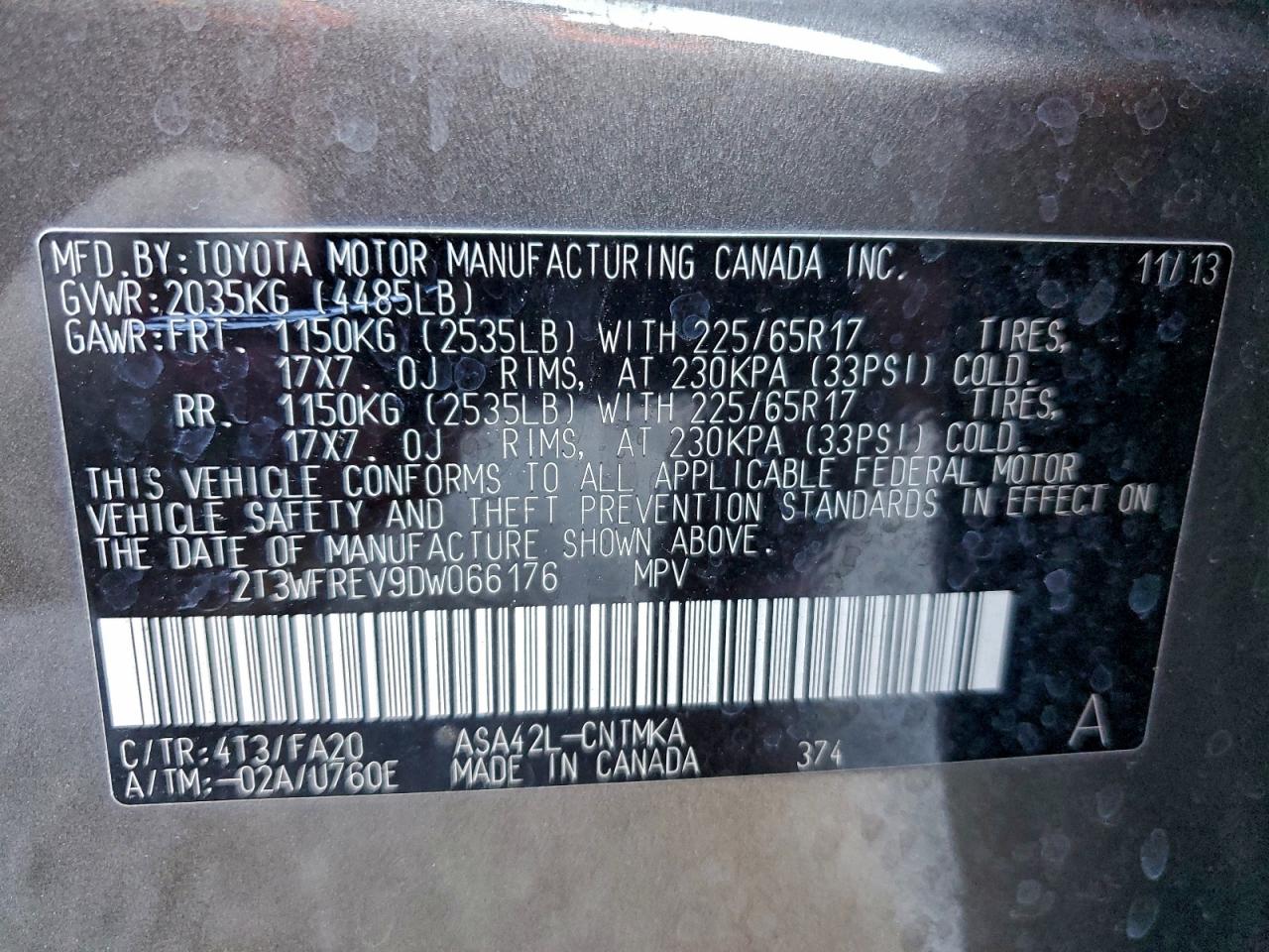 2013 TOYOTA RAV4 XLE photo 53
