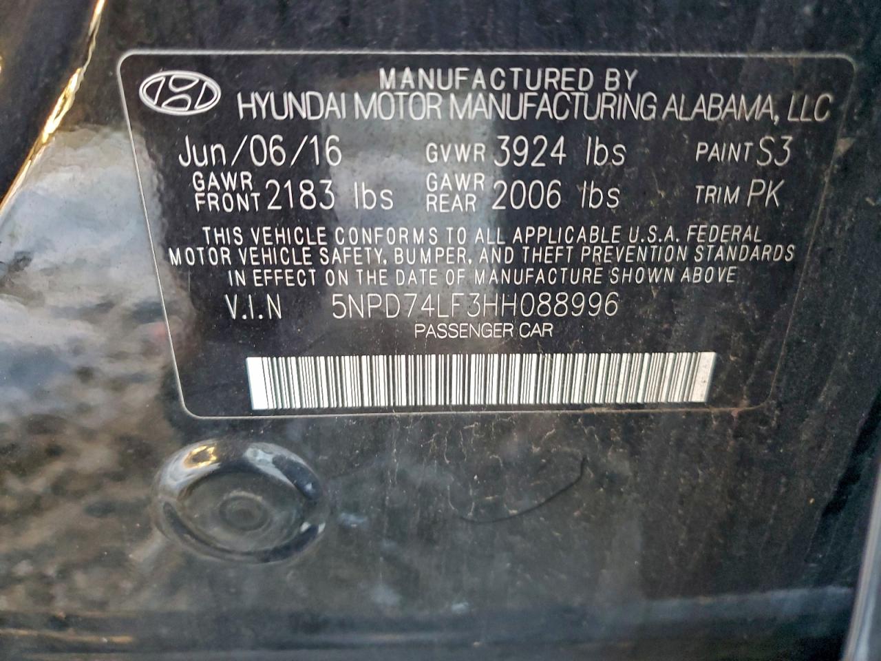 2017 HYUNDAI ELANTRA SE photo 12