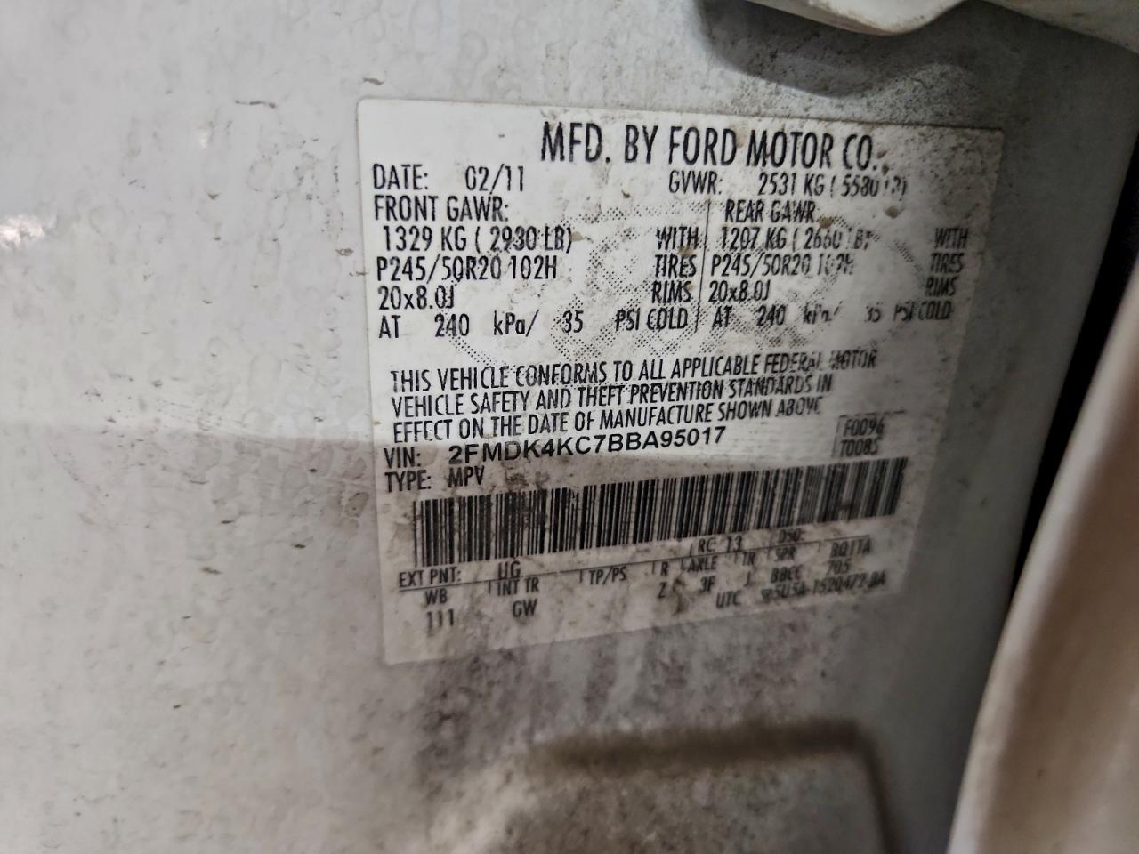 2011 FORD EDGE LIMITED photo 13