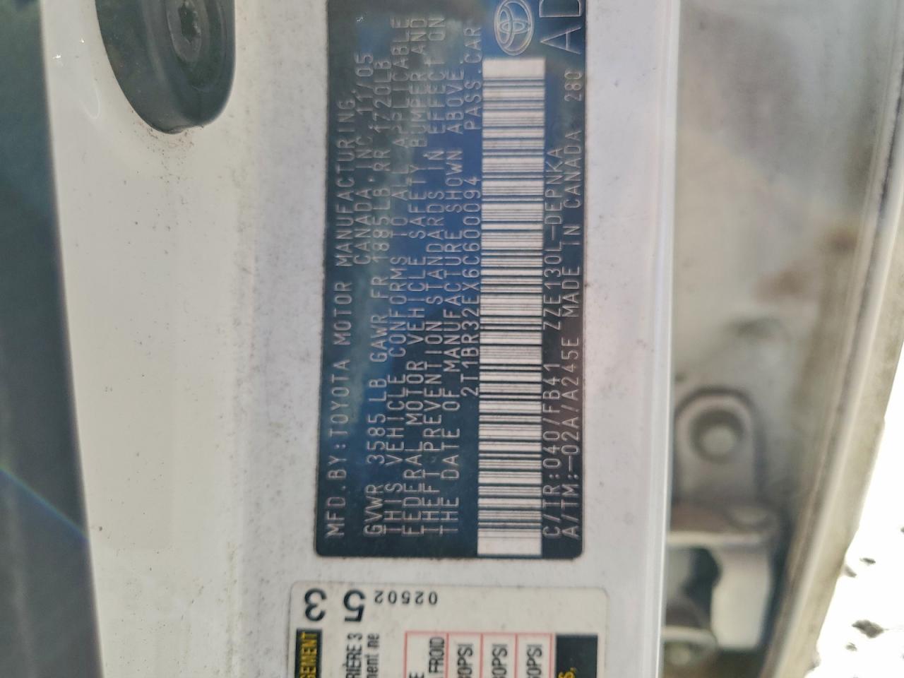 2006 TOYOTA COROLLA CE photo 12