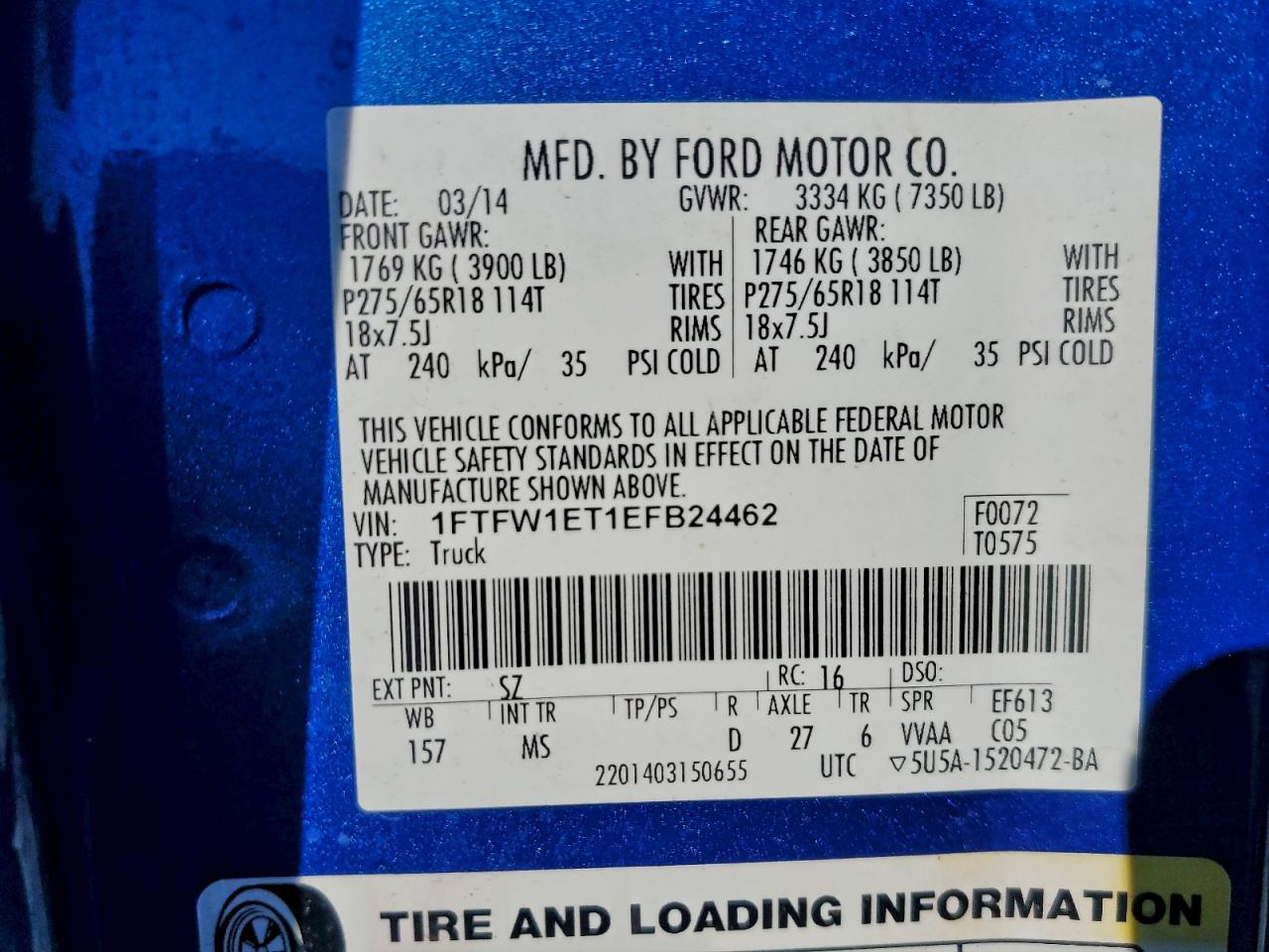 2014 FORD F150 SUPERCREW photo 12