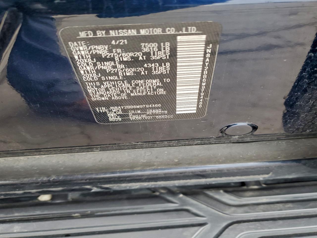 2021 NISSAN ARMADA SL photo 25
