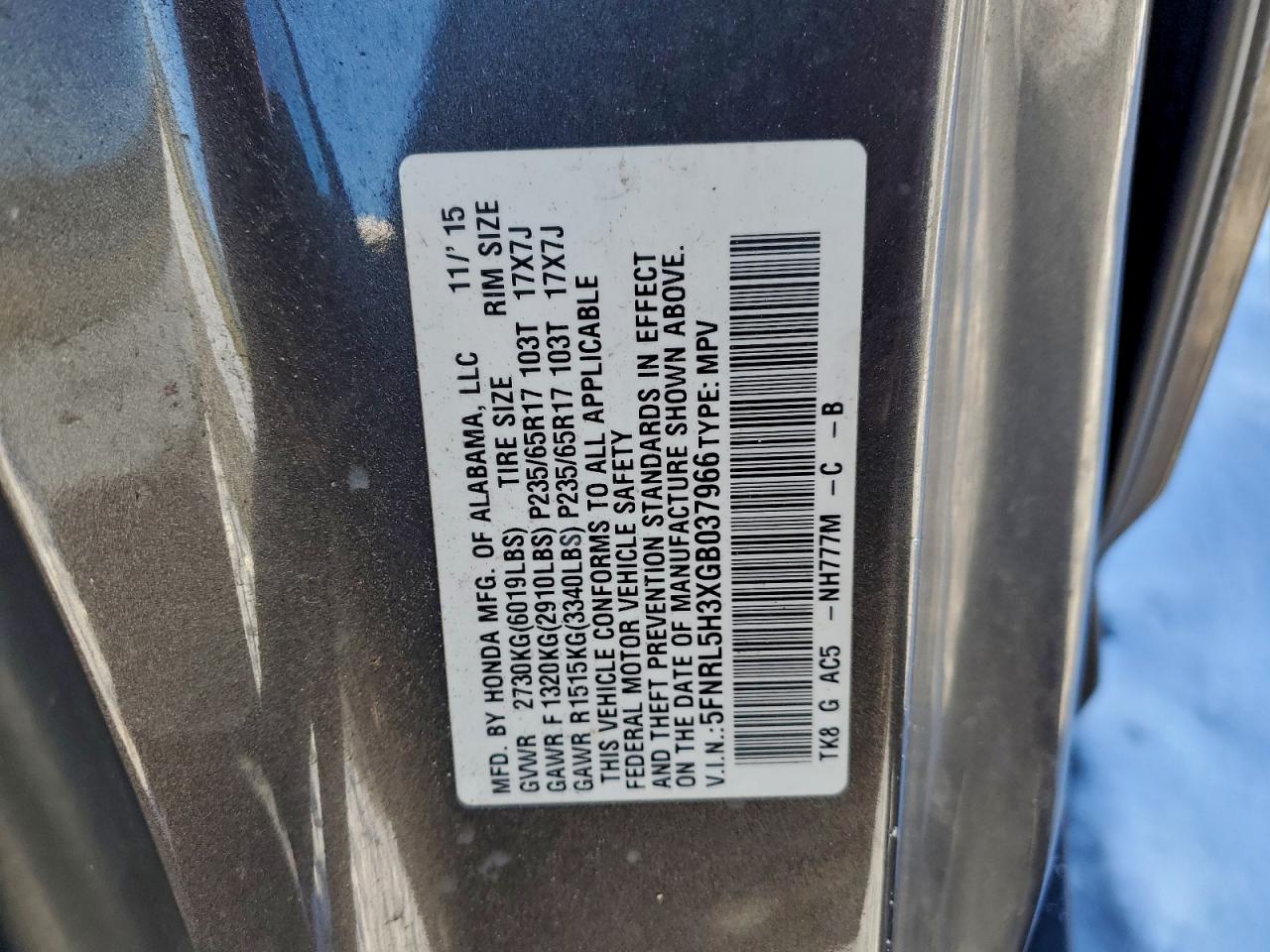 2016 HONDA ODYSSEY SE photo 25