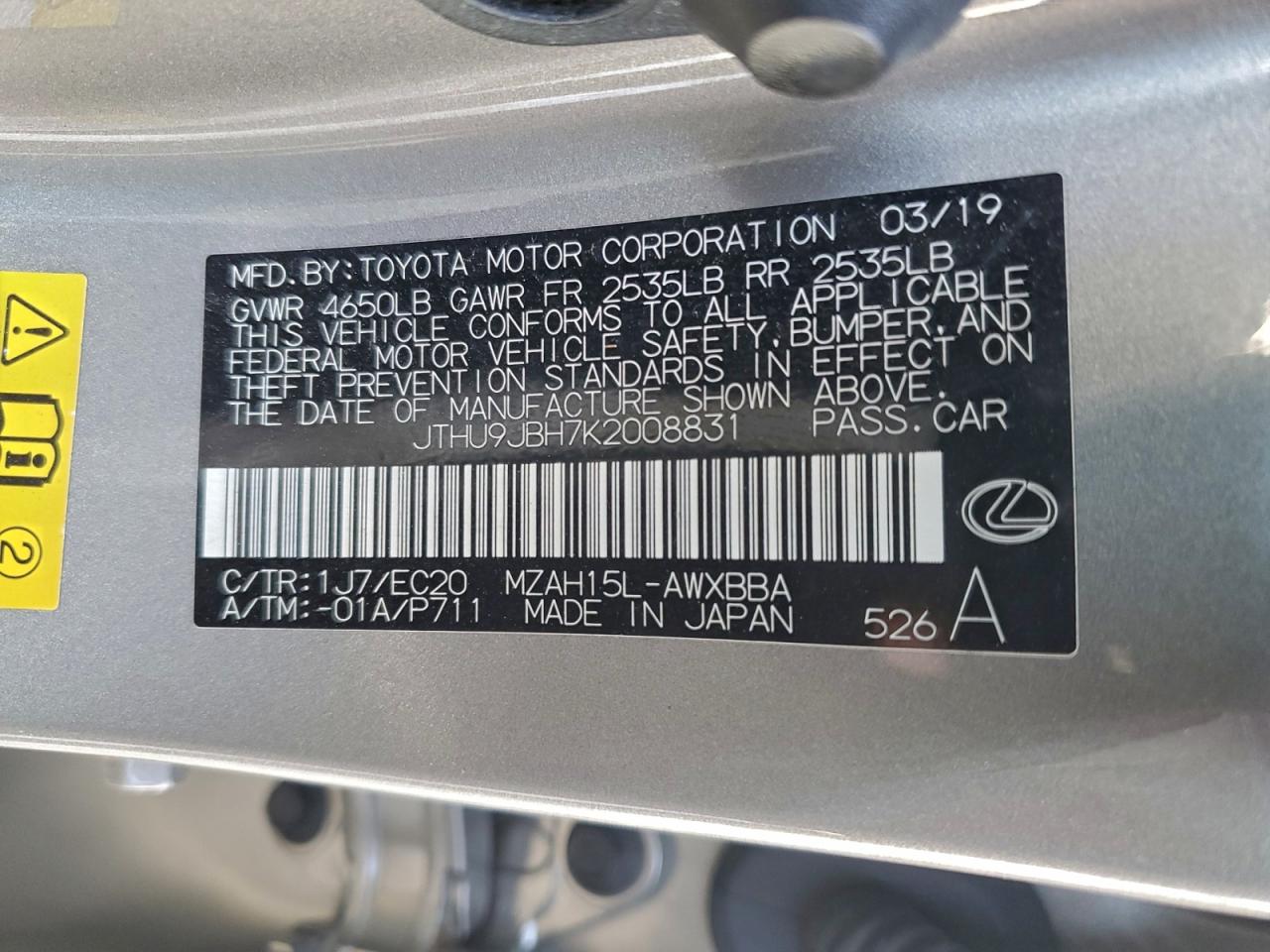 2019 LEXUS UX 250H photo 13