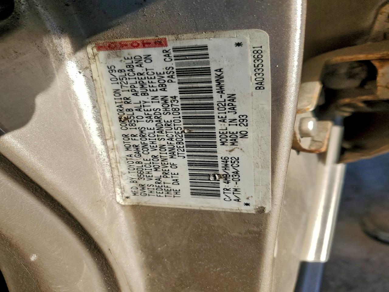1996 TOYOTA COROLLA BASE photo 14