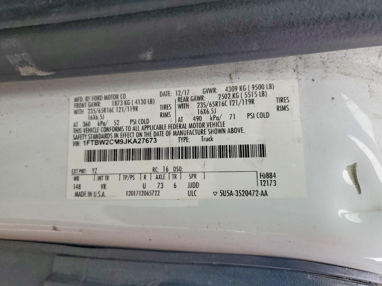 2018 FORD TRANSIT 350 UTILITY / SERVICE VAN photo 12