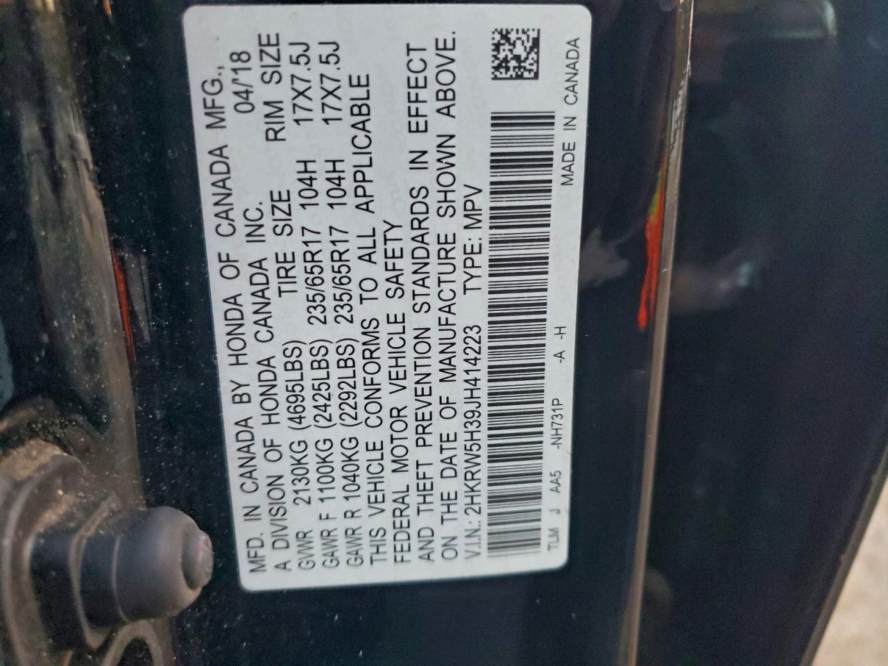 2018 HONDA CR-V LX photo 13