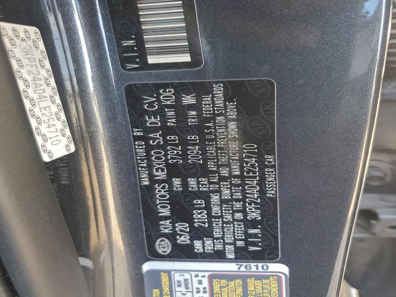 2020 KIA FORTE FE photo 23